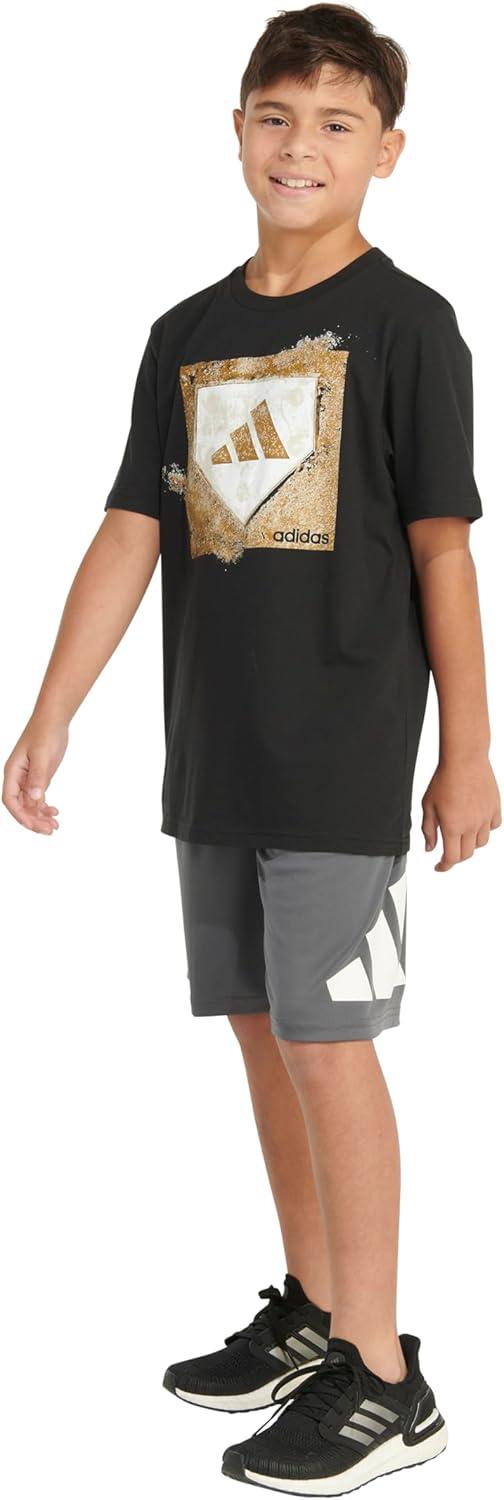 image:imageadidas Boys Short Sleeve Sport Graphic Tee ShirtBlack Home Plate