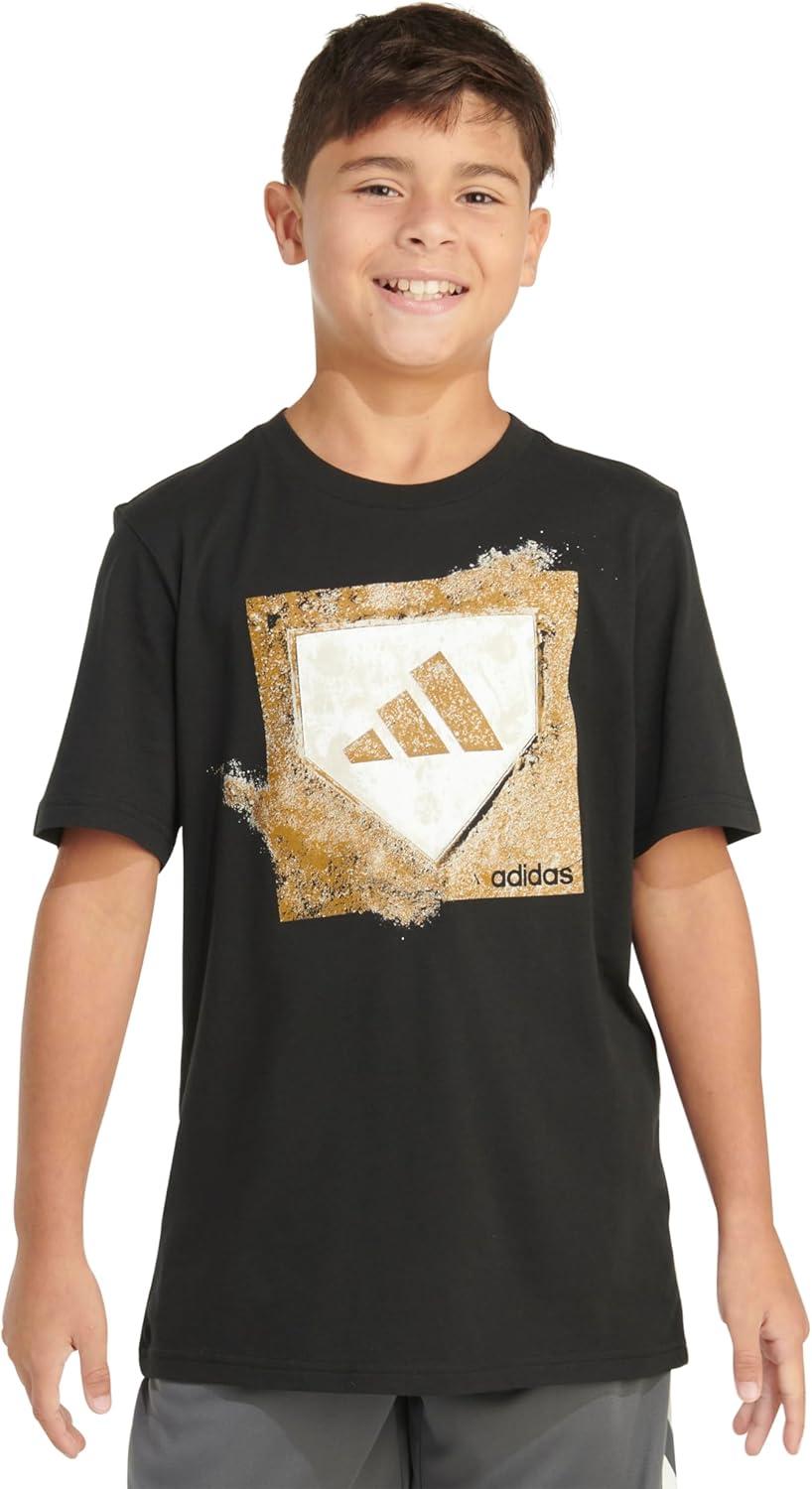 image:imageadidas Boys Short Sleeve Sport Graphic Tee ShirtBlack Home Plate