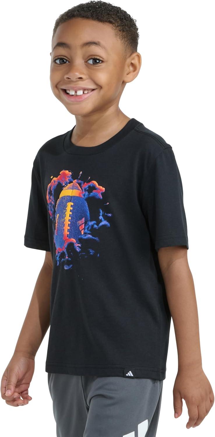 image:imageadidas Boys Short Sleeve Sport Graphic Tee ShirtBlack With Multicolor