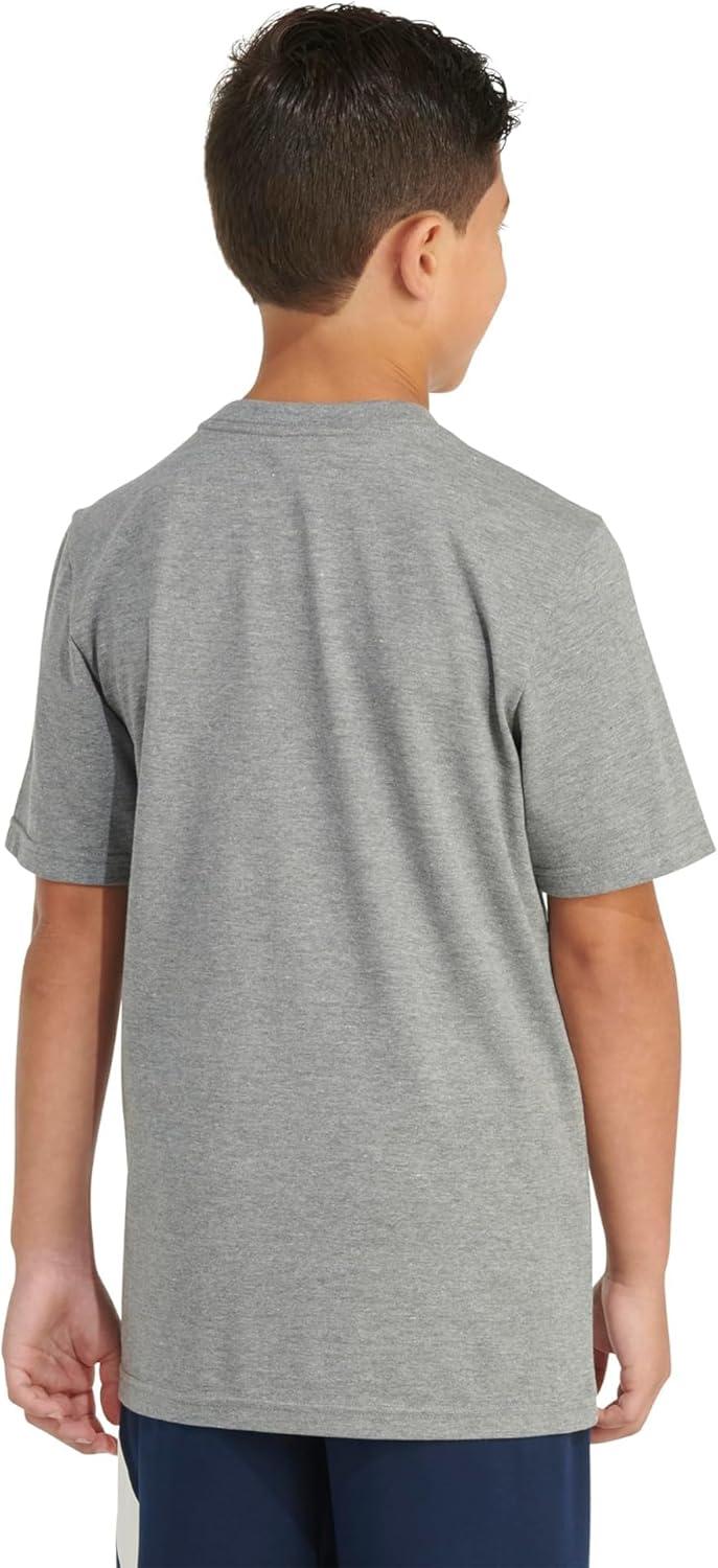 image:imageadidas Boys Short Sleeve Sport Graphic Tee ShirtCharcoal Grey Soccer Ball
