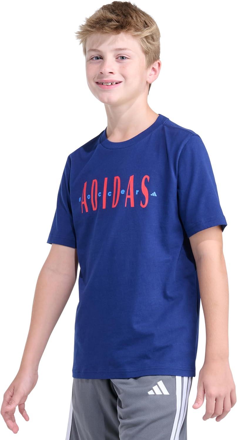 image:imageadidas Boys Short Sleeve Sport Graphic Tee ShirtDark Blue