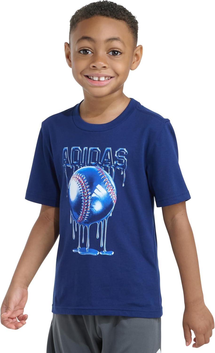image:imageadidas Boys Short Sleeve Sport Graphic Tee ShirtDark Blue