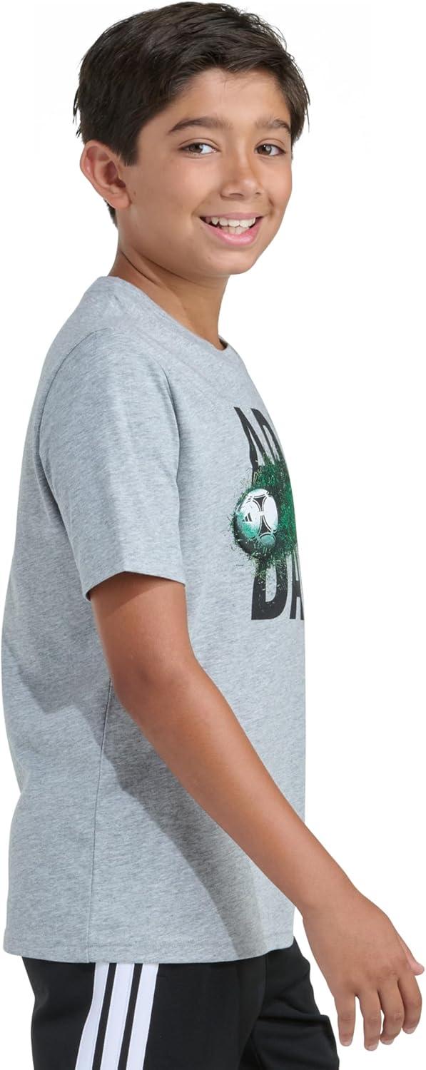 image:imageadidas Boys Short Sleeve Sport Graphic Tee ShirtMedium Grey Heather