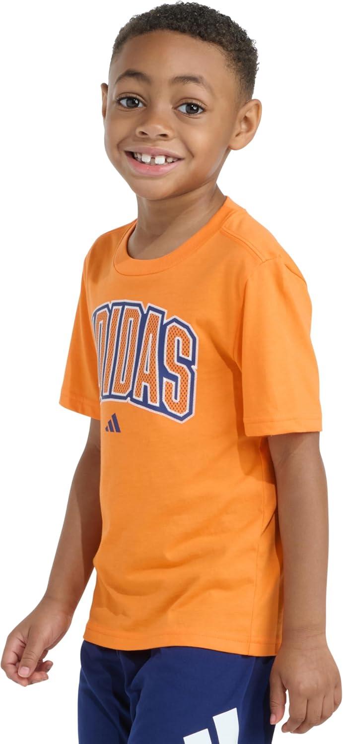 image:imageadidas Boys Short Sleeve Sport Graphic Tee ShirtPure Orange