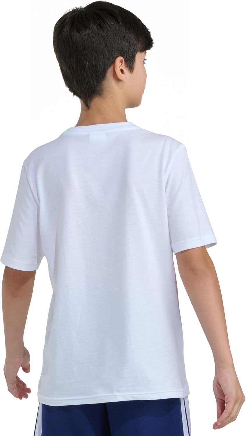 image:imageadidas Boys Short Sleeve Sport Graphic Tee ShirtWhite With Blue