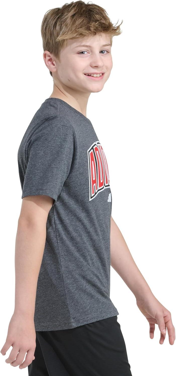 image:imageadidas Boys Short Sleeve Tiger Camo Bos Cotton Tee T ShirtDark Grey Heather