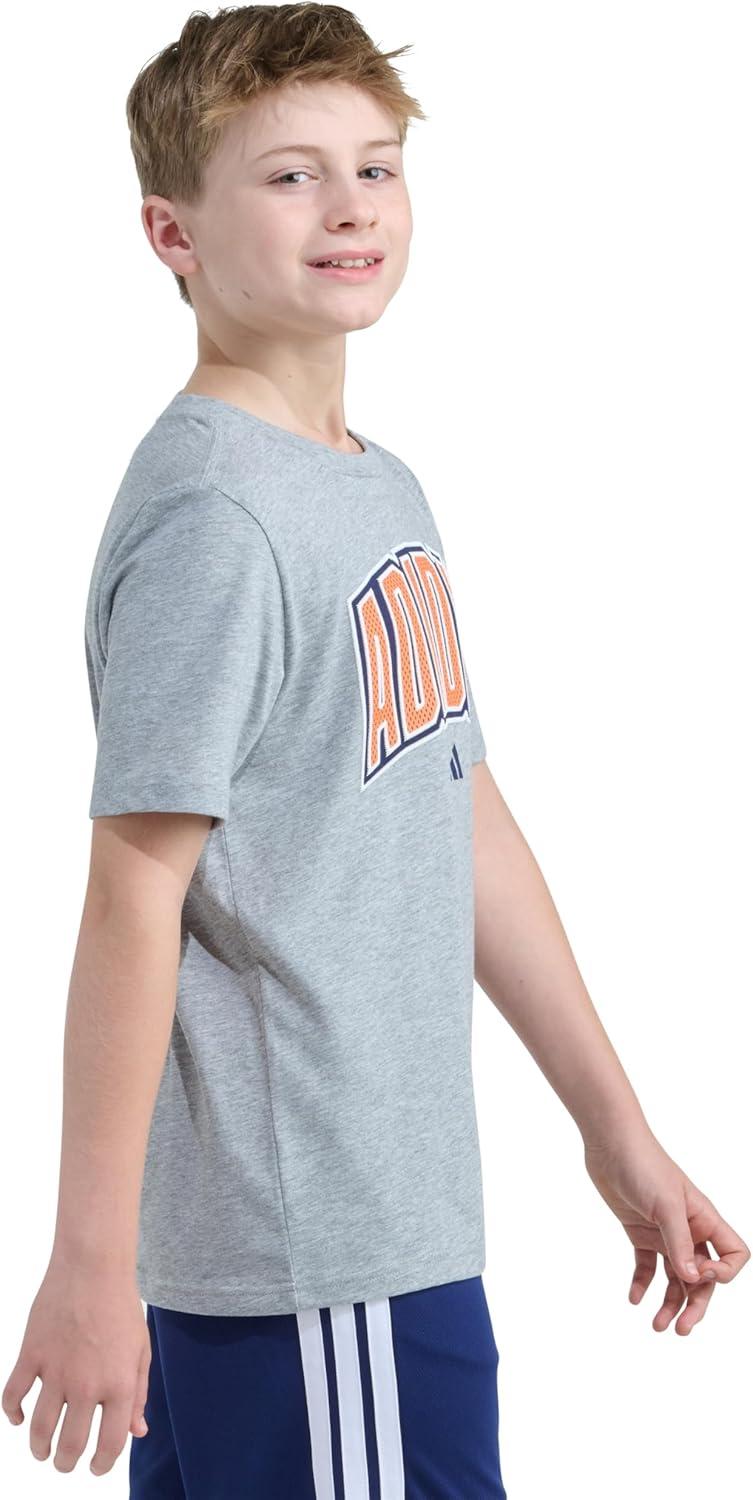 image:imageadidas Boys Short Sleeve Tiger Camo Bos Cotton Tee T ShirtMedium Grey Heather