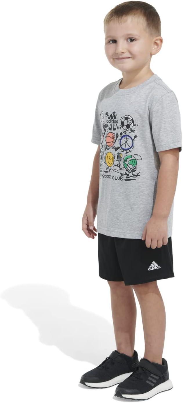 image:imageadidas Boys Short Sleeve Tiger Camo Bos Cotton Tee T ShirtMedium Grey Lil Sport Heather