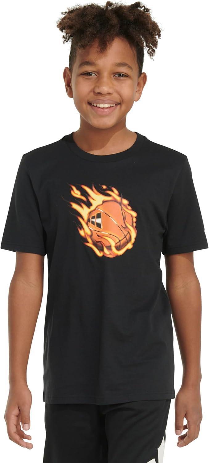 image:imageadidas Boys Short Sleeve Tiger Camo Bos Cotton Tee T ShirtNew Black Basketball