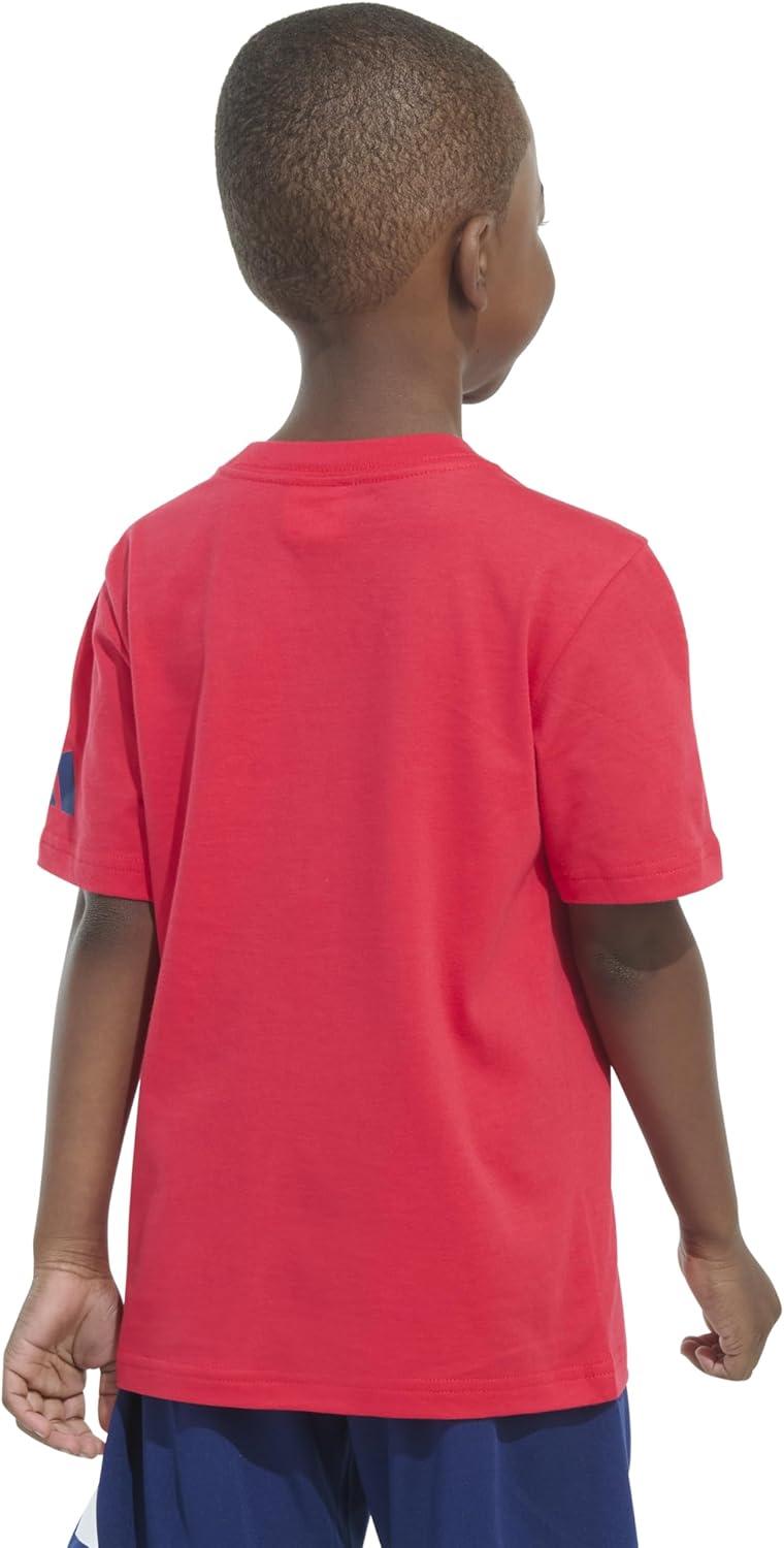 image:imageadidas Boys Short Sleeve Tiger Camo Bos Cotton Tee T ShirtRedNavy