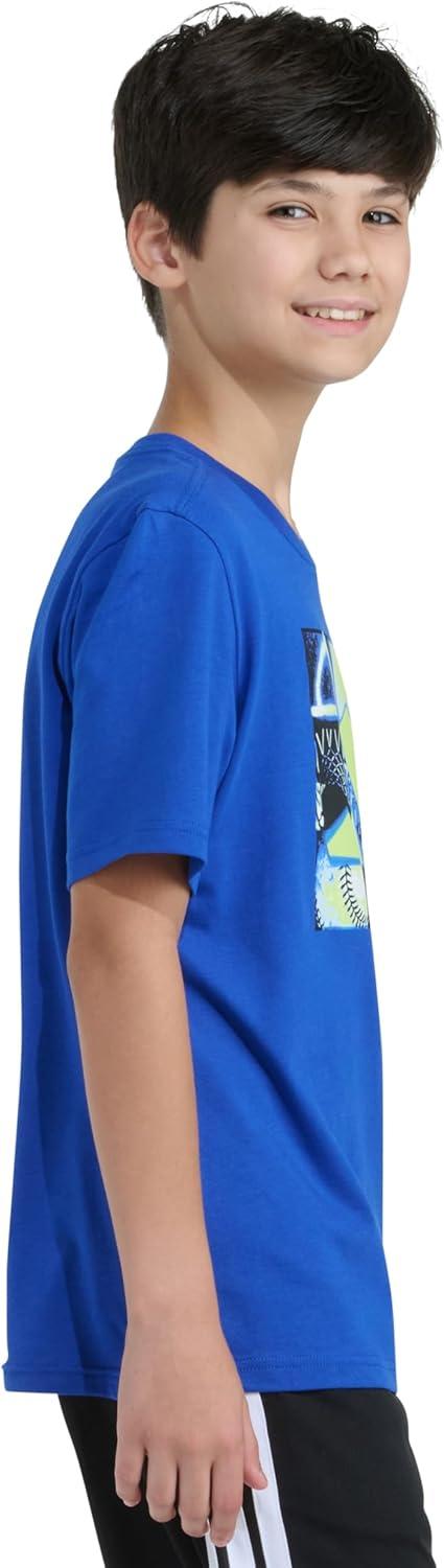 image:imageadidas Boys Short Sleeve Tiger Camo Bos Cotton Tee T ShirtTeam Royal Blue