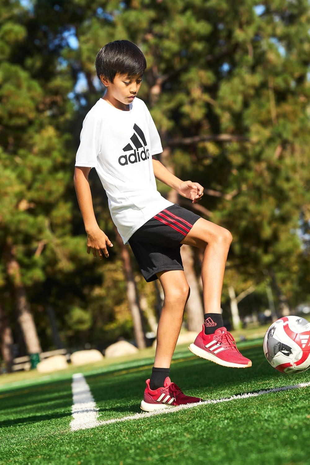 image:imageadidas Boys Short Sleeve Tiger Camo Bos Cotton Tee T ShirtWhite Core