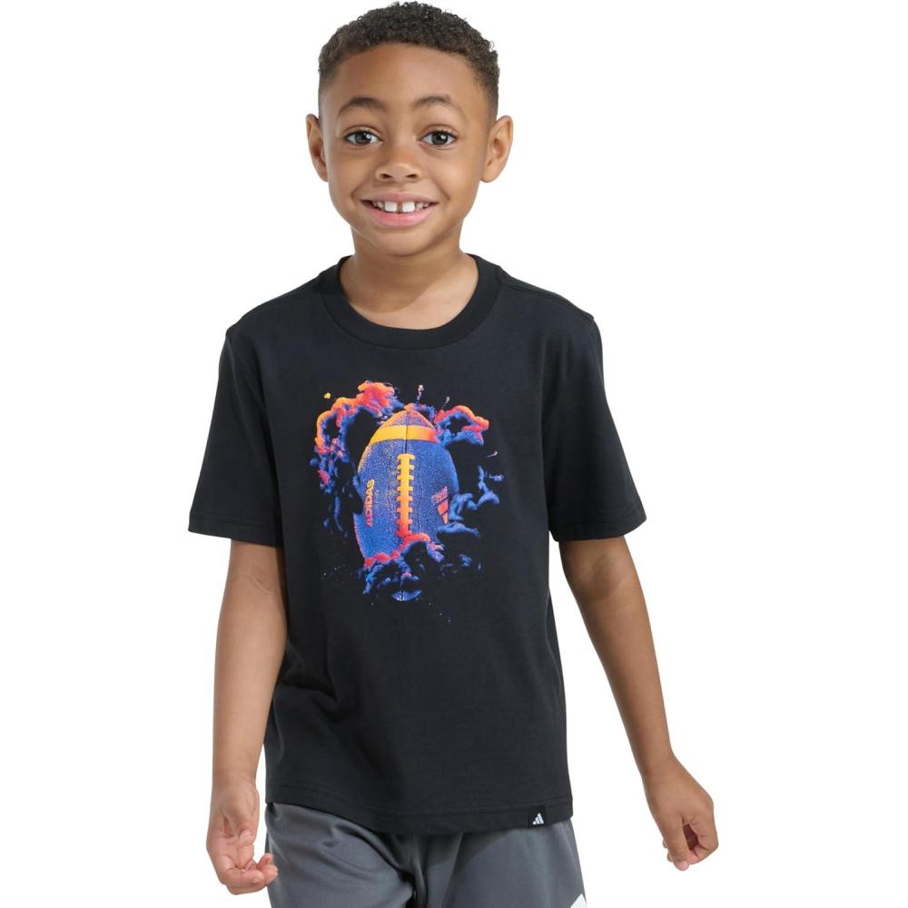 image:imageadidas Boys Short Sleeve Sport Graphic Tee ShirtBlack With Multicolor