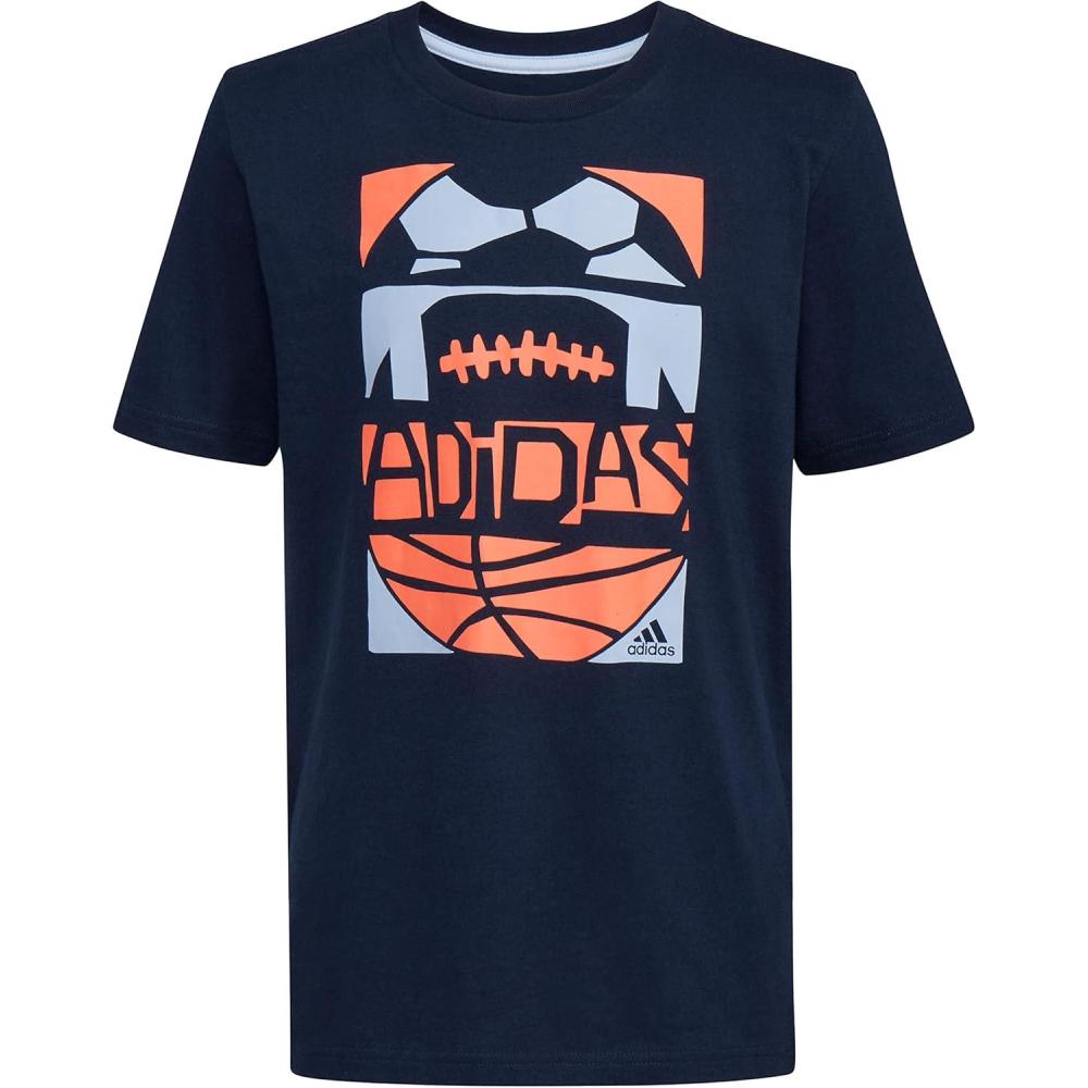 image:imageadidas Boys Short Sleeve Sport Graphic Tee ShirtCollegiate Navy