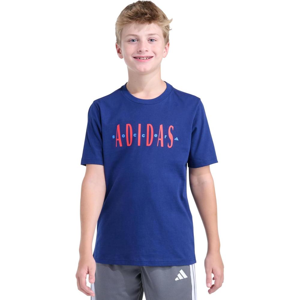 image:imageadidas Boys Short Sleeve Sport Graphic Tee ShirtDark Blue
