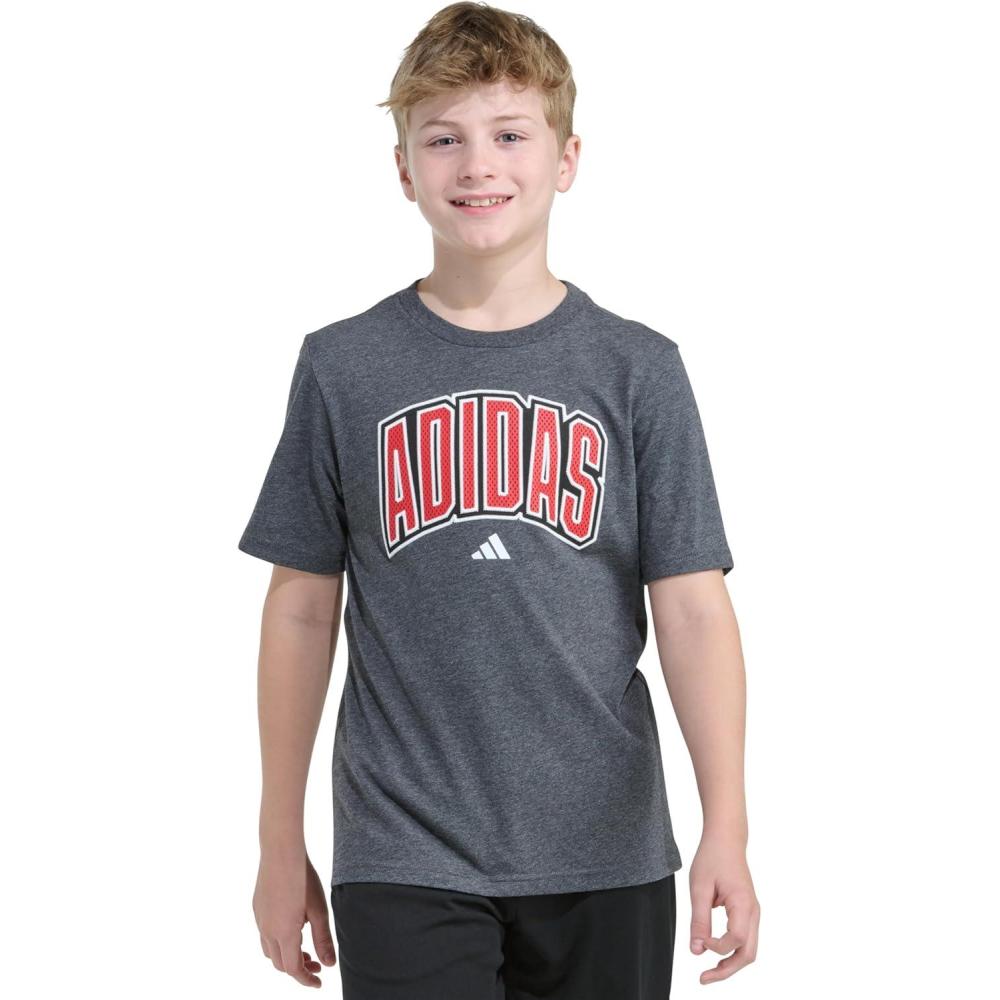 image:imageadidas Boys Short Sleeve Tiger Camo Bos Cotton Tee T ShirtDark Grey Heather
