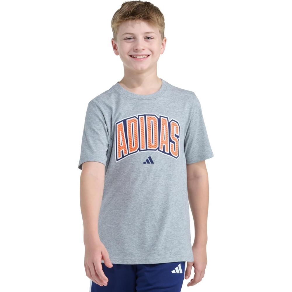 image:imageadidas Boys Short Sleeve Tiger Camo Bos Cotton Tee T ShirtMedium Grey Heather