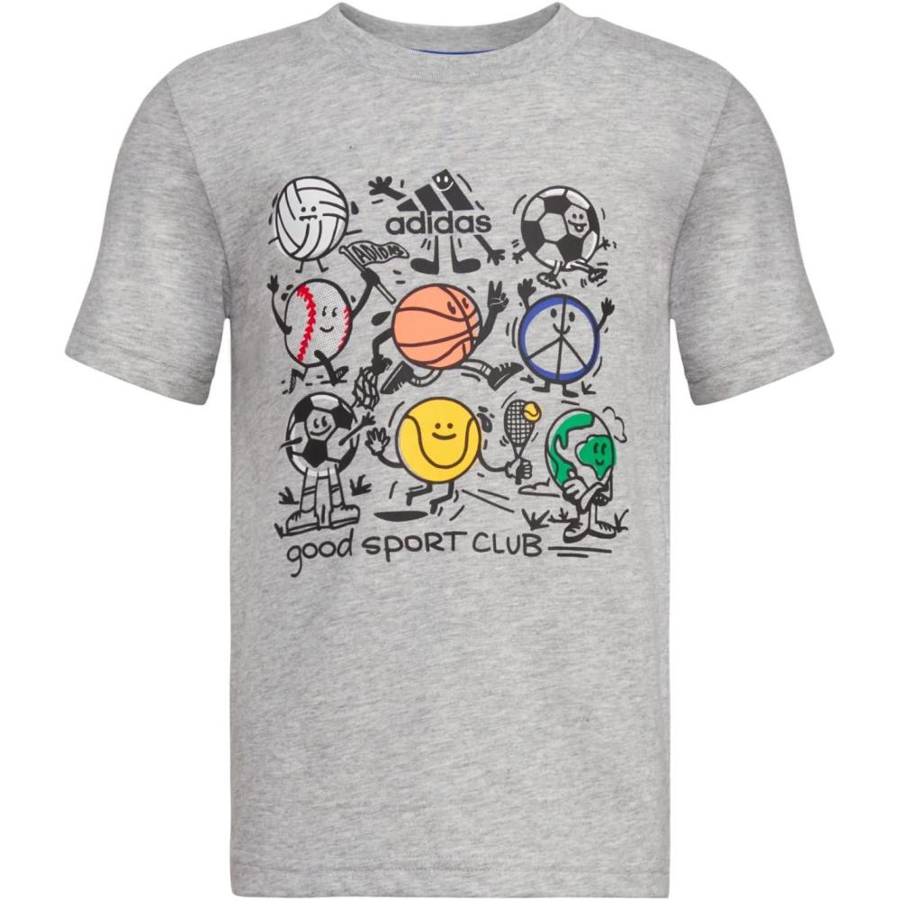 image:imageadidas Boys Short Sleeve Tiger Camo Bos Cotton Tee T ShirtMedium Grey Lil Sport Heather