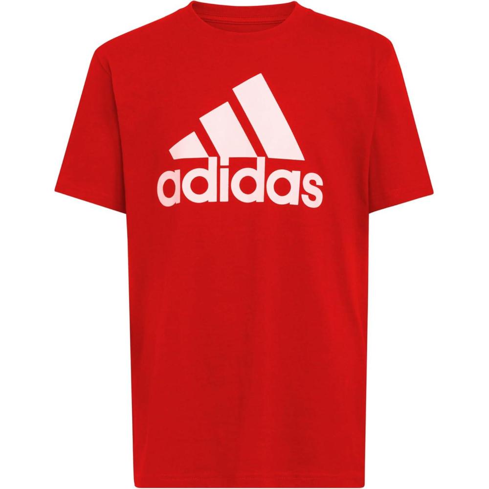 image:imageadidas Boys Short Sleeve Tiger Camo Bos Cotton Tee T ShirtRed Core