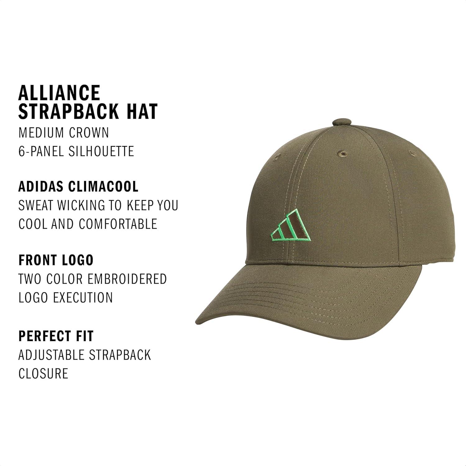 image:imageadidas Unisex Adult Alliance Strapback Hat Baseball Cap for KidsOlive Strata GreenLime Burst Green