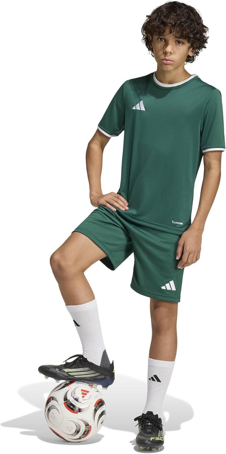 image:imageadidas UnisexChild Entrada 26 ShortsTeam Dark GreenWhite