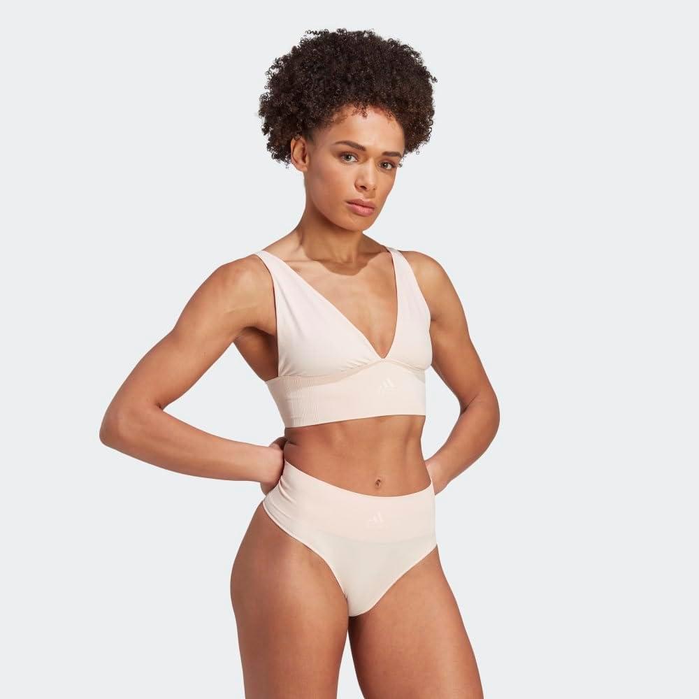 image:imageAdidas Womens MicroStretch Lounge BraSeamless Comfort amp SupportPeach Whip