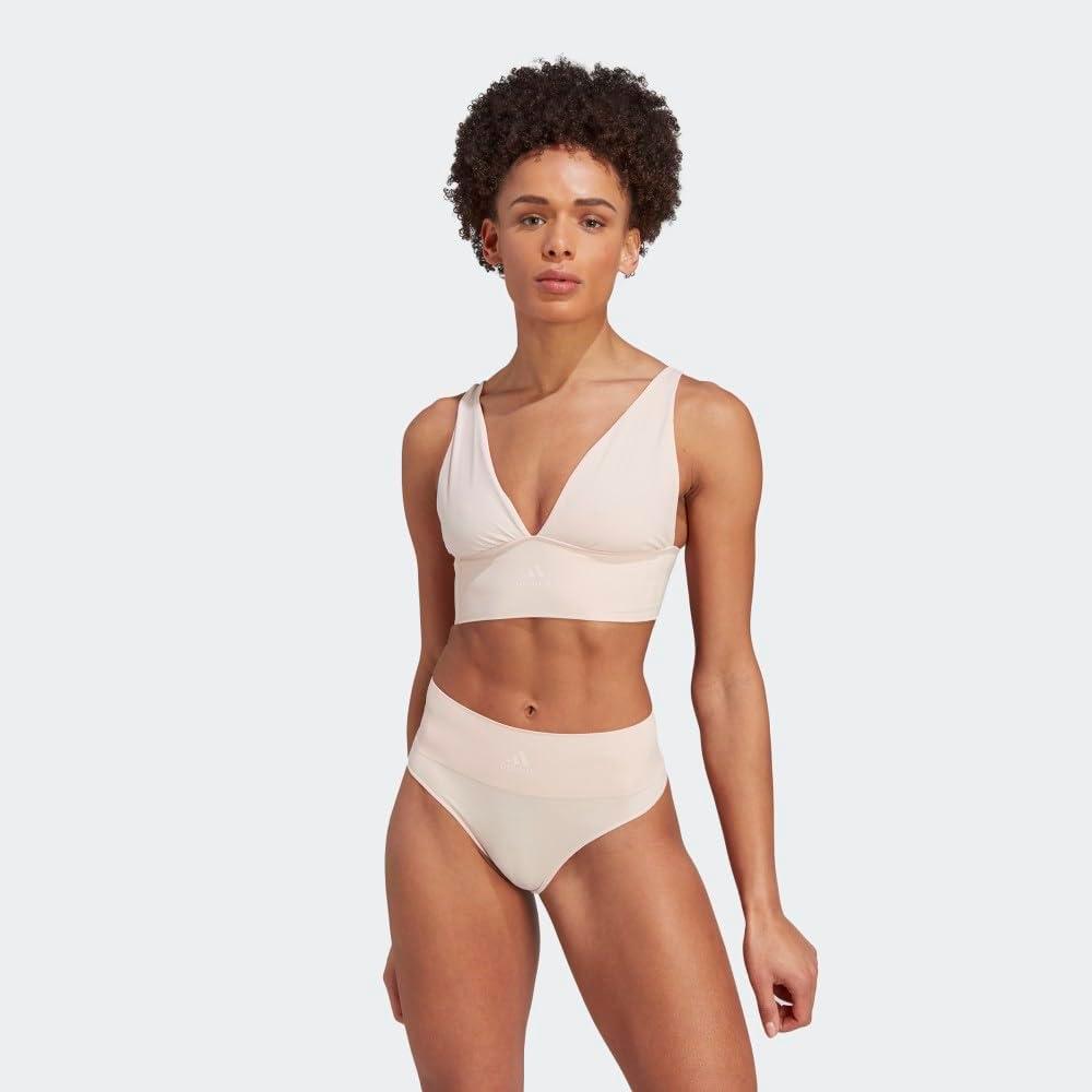 image:imageAdidas Womens MicroStretch Lounge BraSeamless Comfort amp SupportPeach Whip