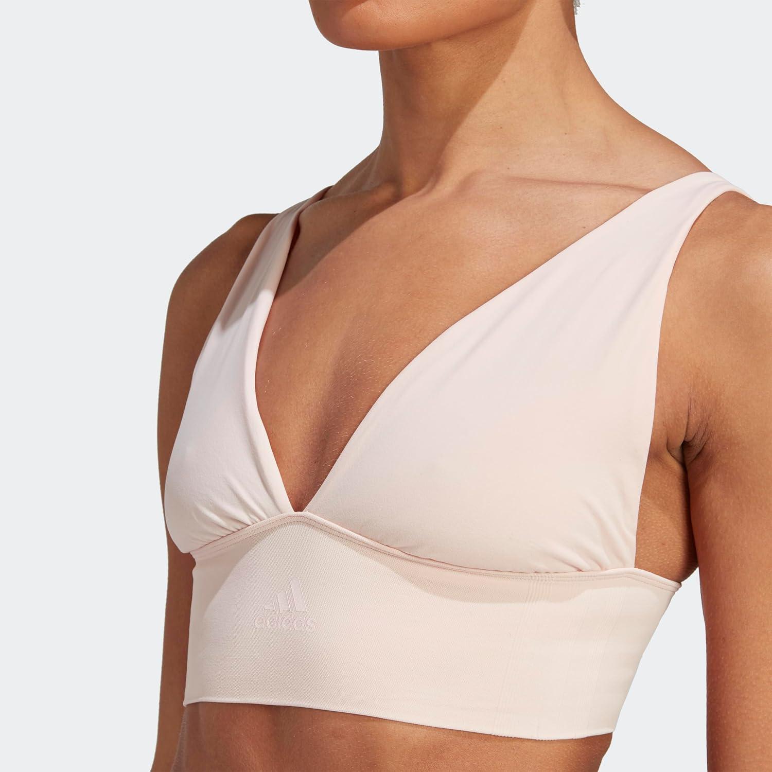 image:imageAdidas Womens MicroStretch Lounge BraSeamless Comfort amp SupportPeach Whip