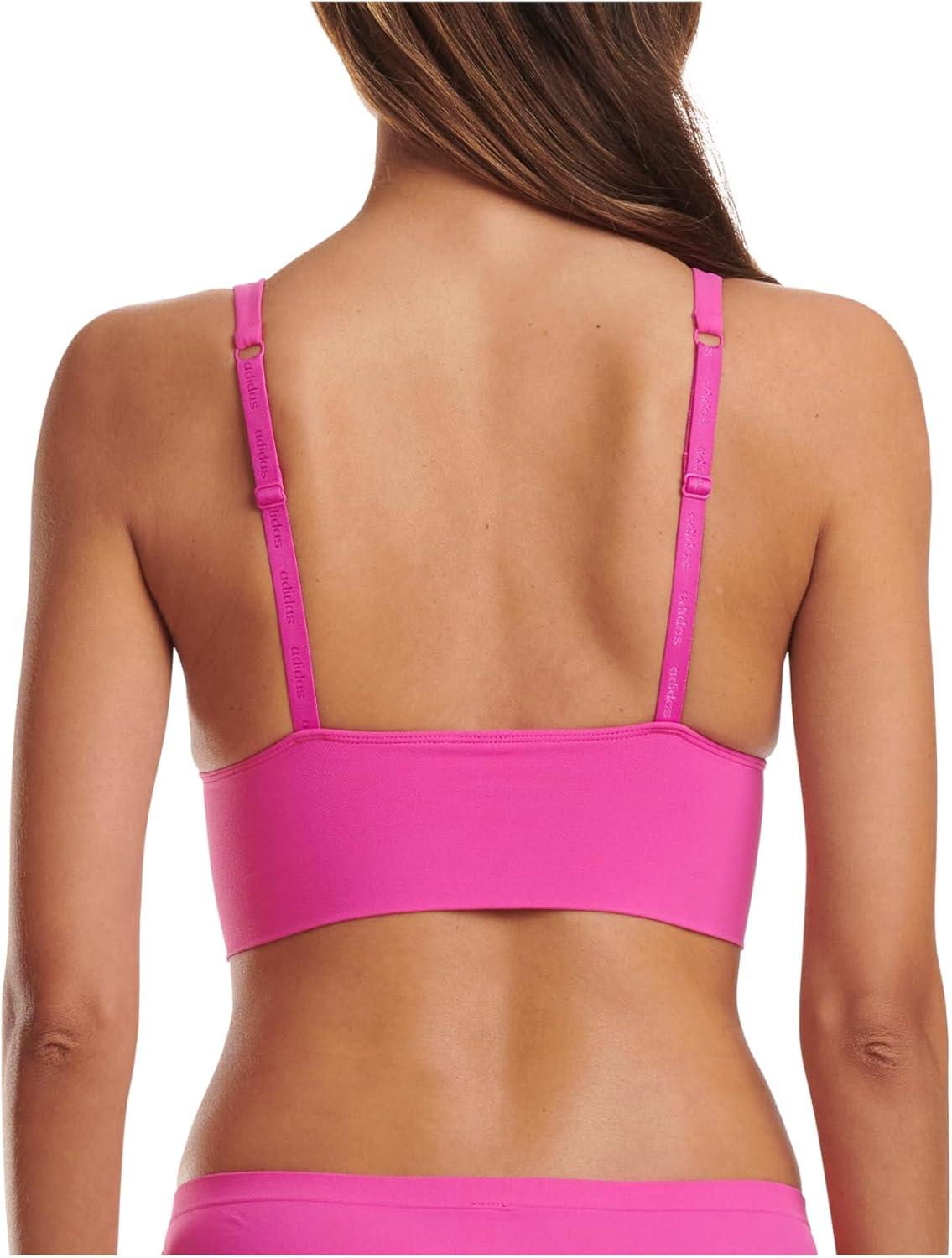 image:imageAdidas Womens MicroStretch Lounge BraSeamless Comfort amp SupportSemi Lucid Fuchsia