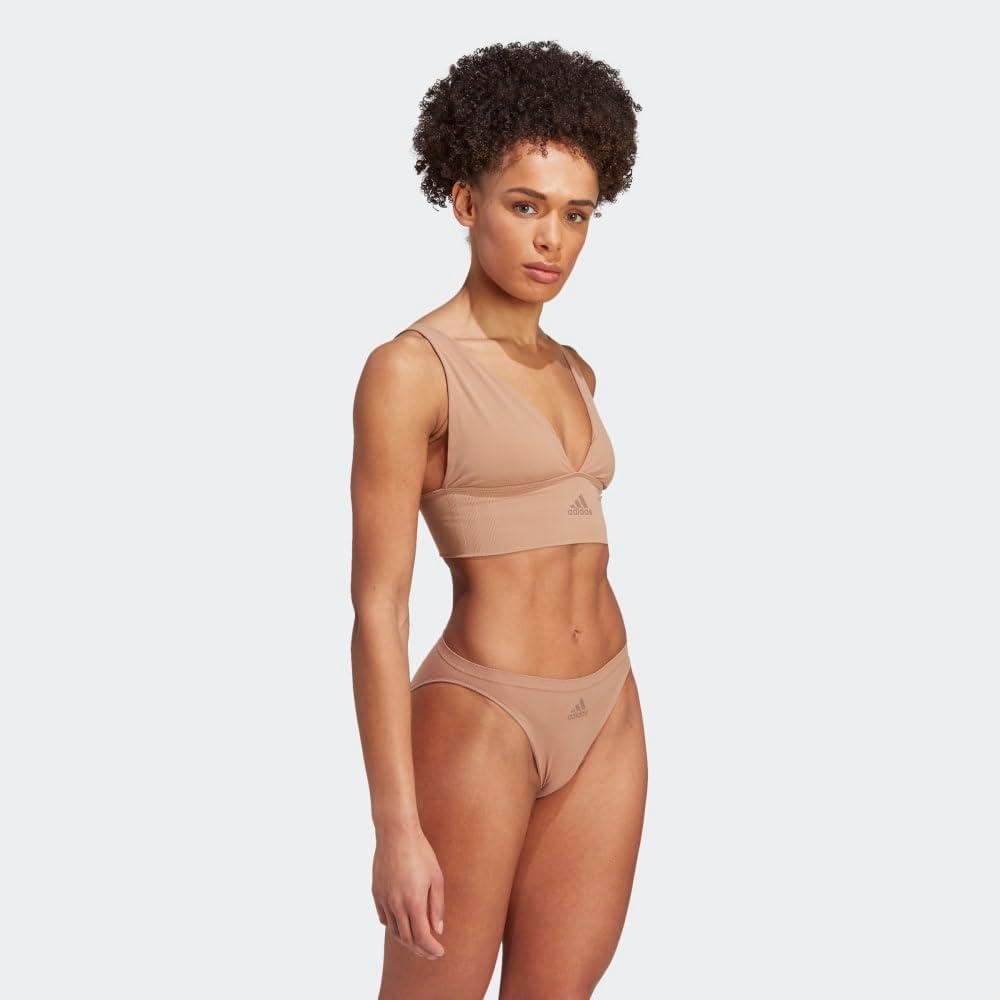 image:imageAdidas Womens MicroStretch Lounge BraSeamless Comfort amp SupportToasted Almond