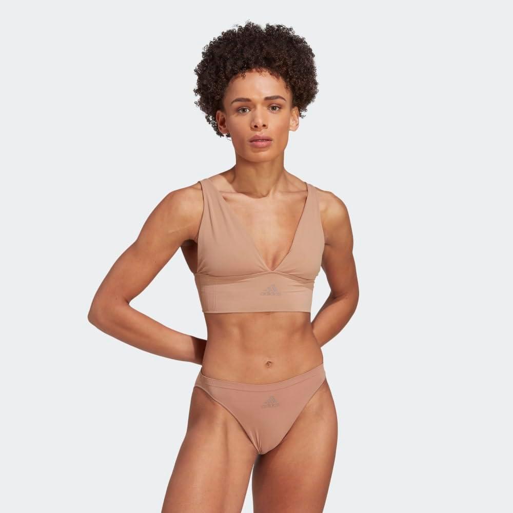 image:imageAdidas Womens MicroStretch Lounge BraSeamless Comfort amp SupportToasted Almond