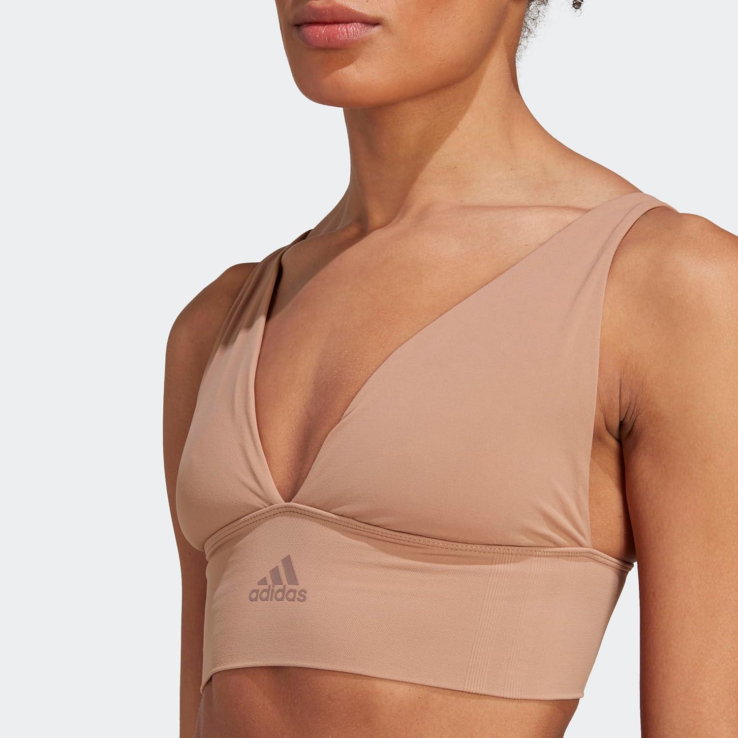 image:imageAdidas Womens MicroStretch Lounge BraSeamless Comfort amp SupportToasted Almond