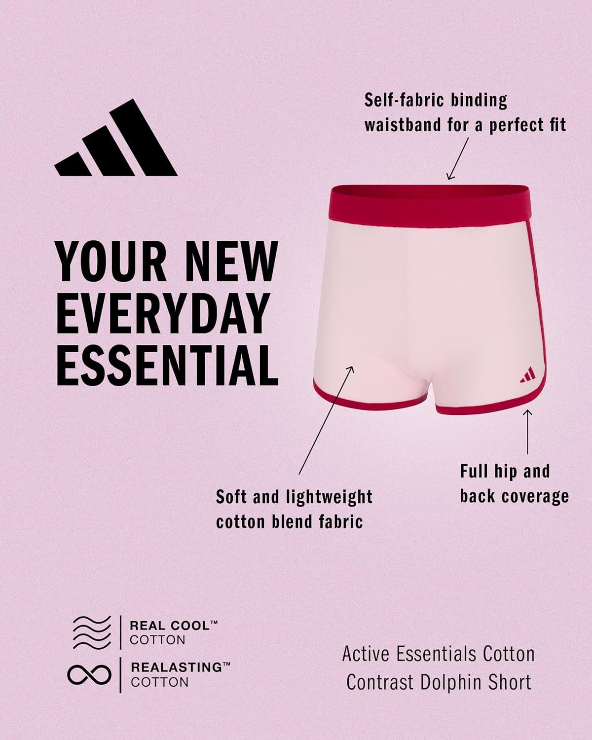 image:imageadidas Womens Active Essentials Cotton Dolphin ShortClear Pink