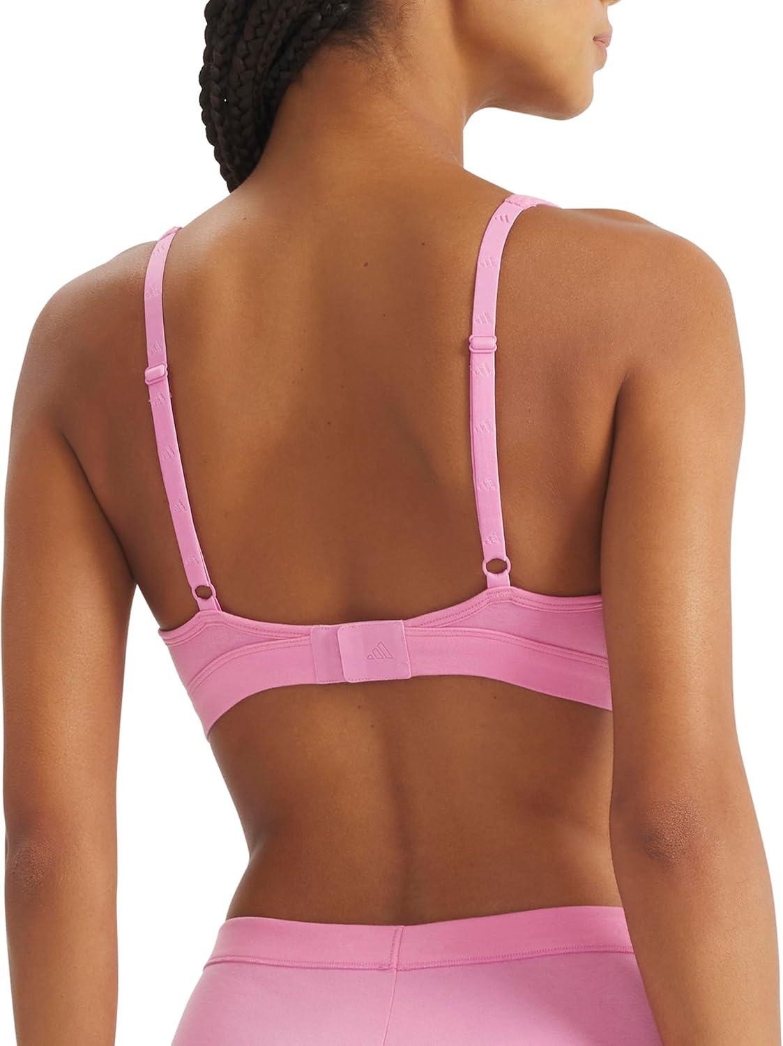 image:imageadidas Womens Active Essentials Cotton Scoop BraletteSt Tropic Bloom