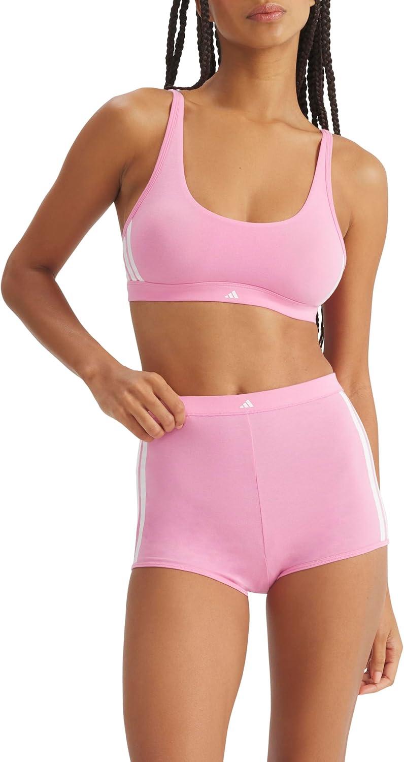 image:imageadidas Womens Active Essentials Cotton Scoop BraletteSt Tropic Bloom