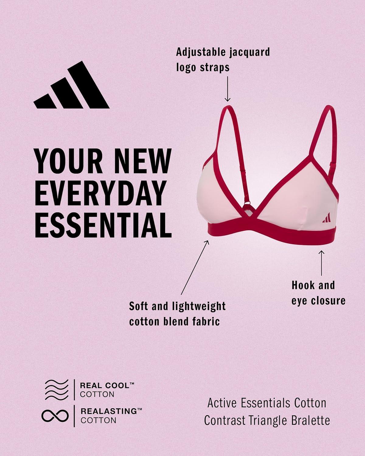 image:imageadidas Womens Active Essentials Cotton Triangle BraletteClear Pink