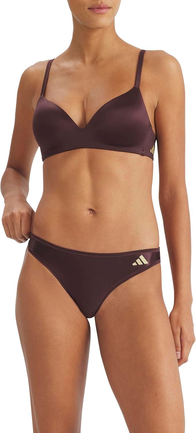 image:imageadidas Womens Active Micro Contour Thong UnderwearShadow Brown