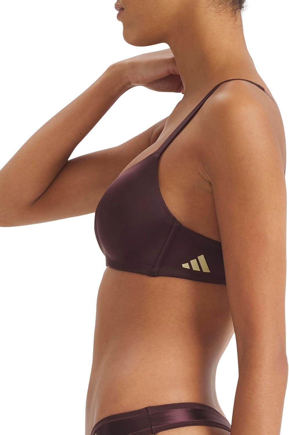 image:imageadidas Womens Active Micro Contour Wireless Plunge BraShadow Brown