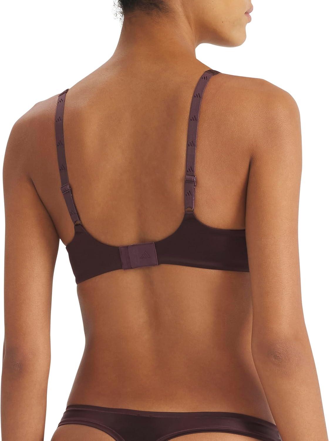 image:imageadidas Womens Active Micro Contour Wireless Plunge BraShadow Brown