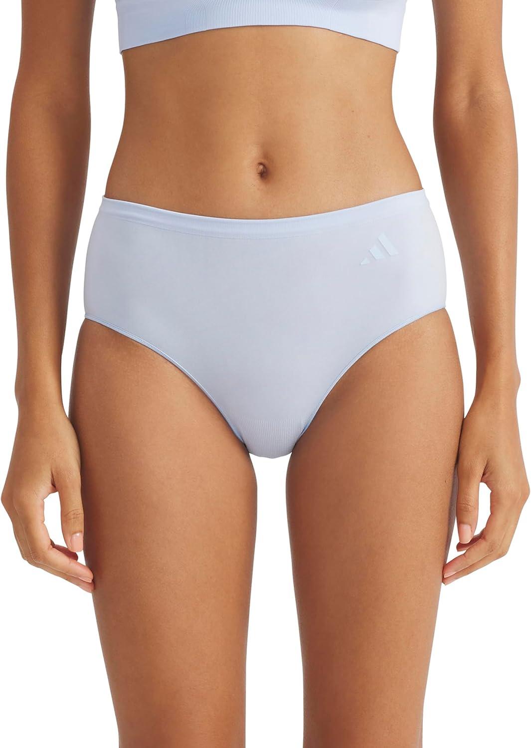 image:imageadidas Womens Active Seamless Hipster UnderwearEasy CoralWhiteGlow Blue