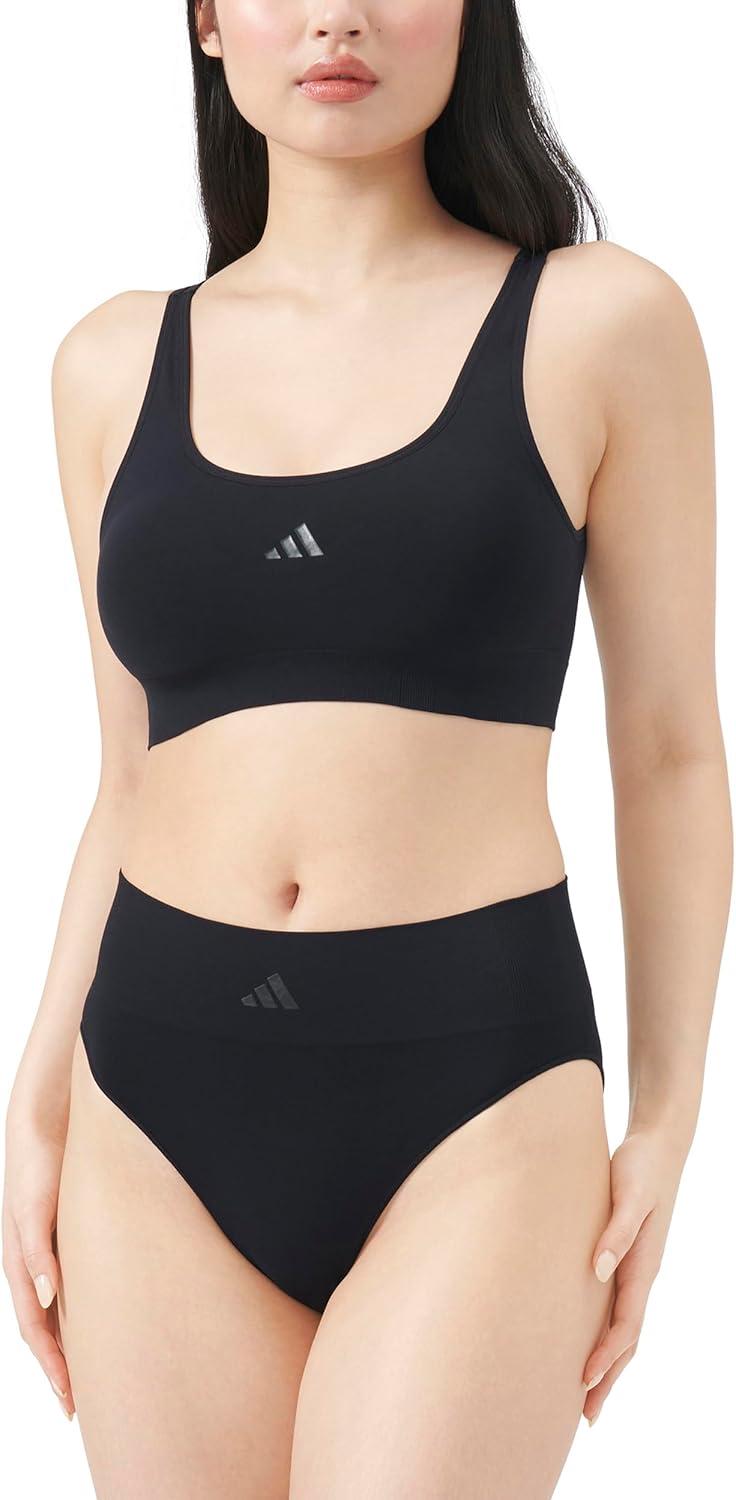 image:imageadidas Womens Active Seamless Micro Stretch High Leg Brief UnderwearBlack