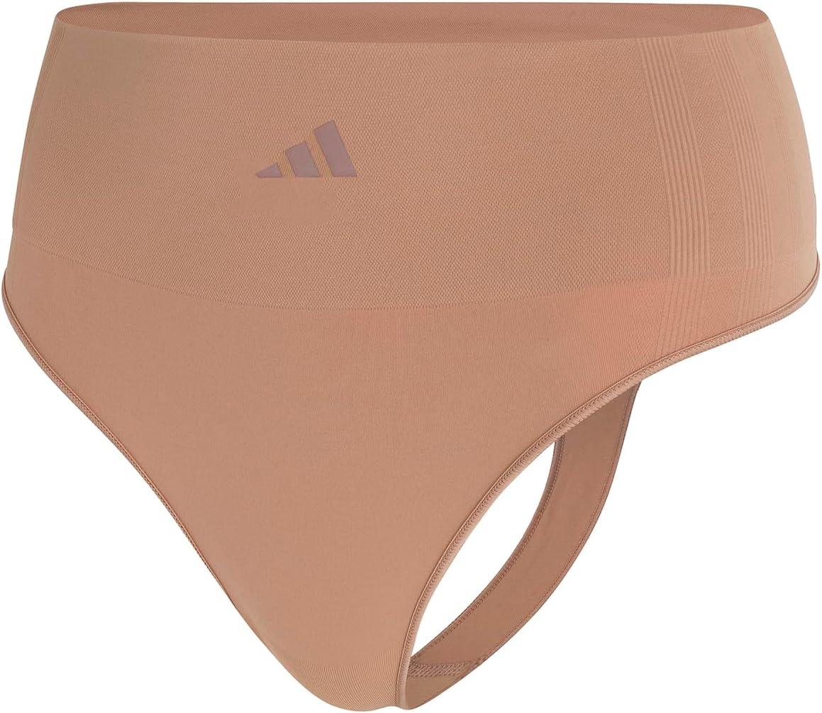 image:imageadidas Womens Active Seamless Micro Stretch High Waist Thong UnderwearToasted Almond