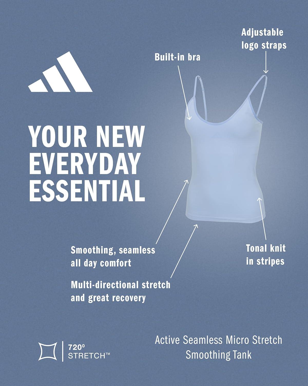 image:imageadidas Womens Active Seamless Micro Stretch Smoothing Tank TopGlow Blue
