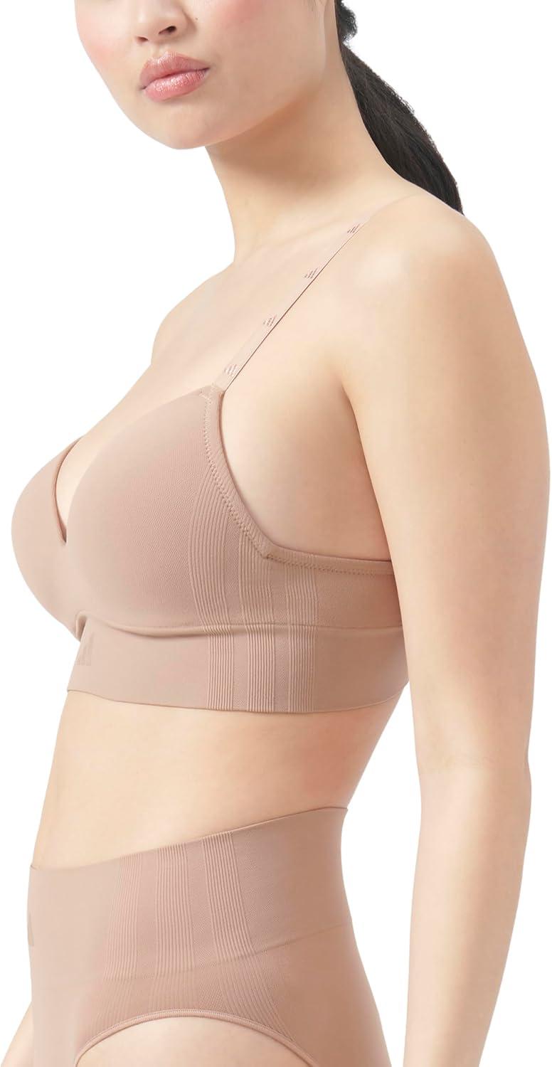 image:imageadidas Womens Active Seamless Micro Stretch Wireless BraToasted Almond