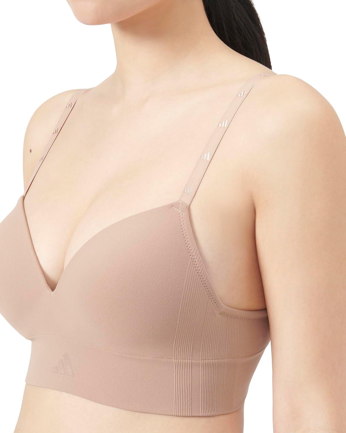 image:imageadidas Womens Active Seamless Micro Stretch Wireless BraToasted Almond