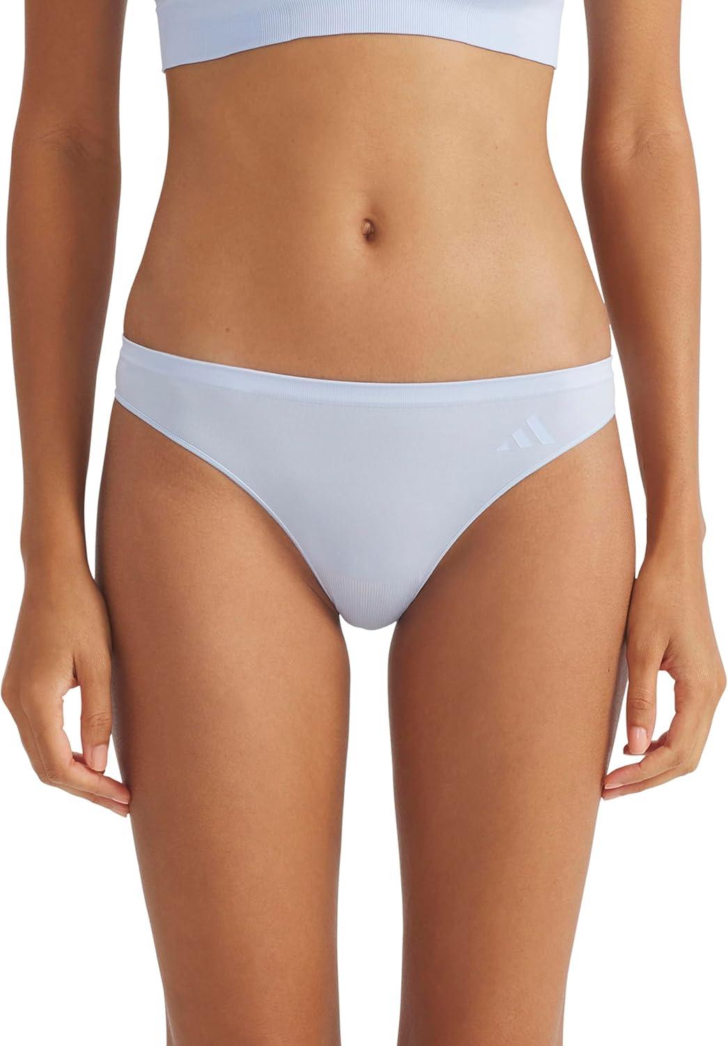 image:imageadidas womens Active Seamless Thong UnderwearEasy CoralWhiteGlow Blue