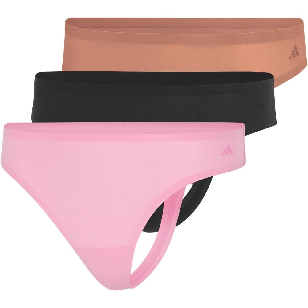 image:imageadidas Womens Active Light Flex Thong UnderwearToasted AlmondBlackSt Tropic Bloom