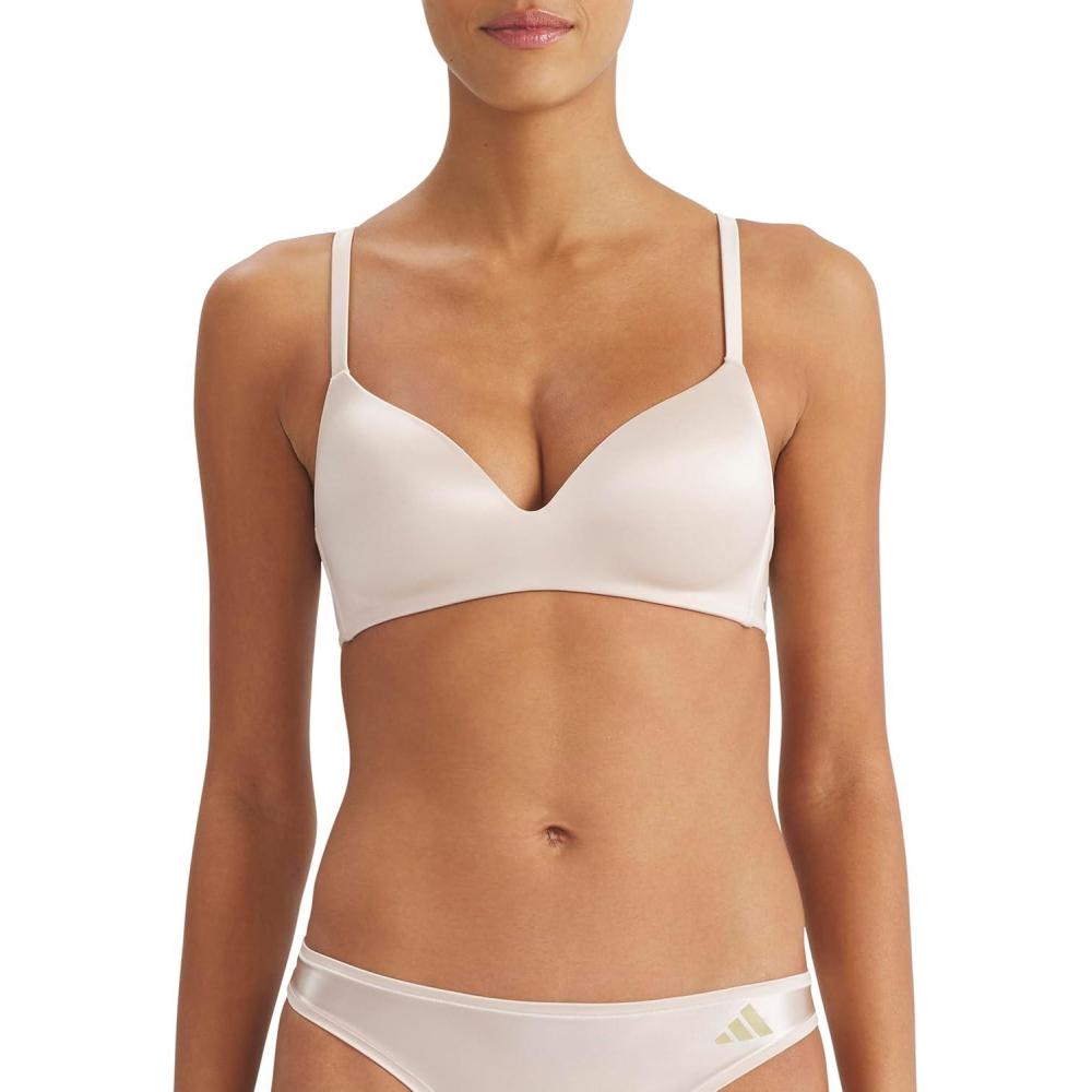 image:imageadidas Womens Active Micro Contour Wireless Plunge BraCrystal Linen