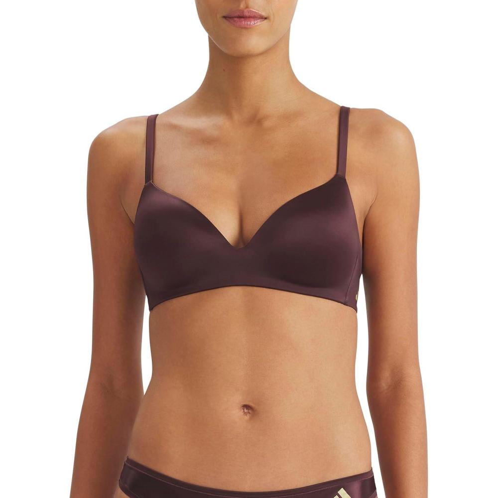 image:imageadidas Womens Active Micro Contour Wireless Plunge BraShadow Brown
