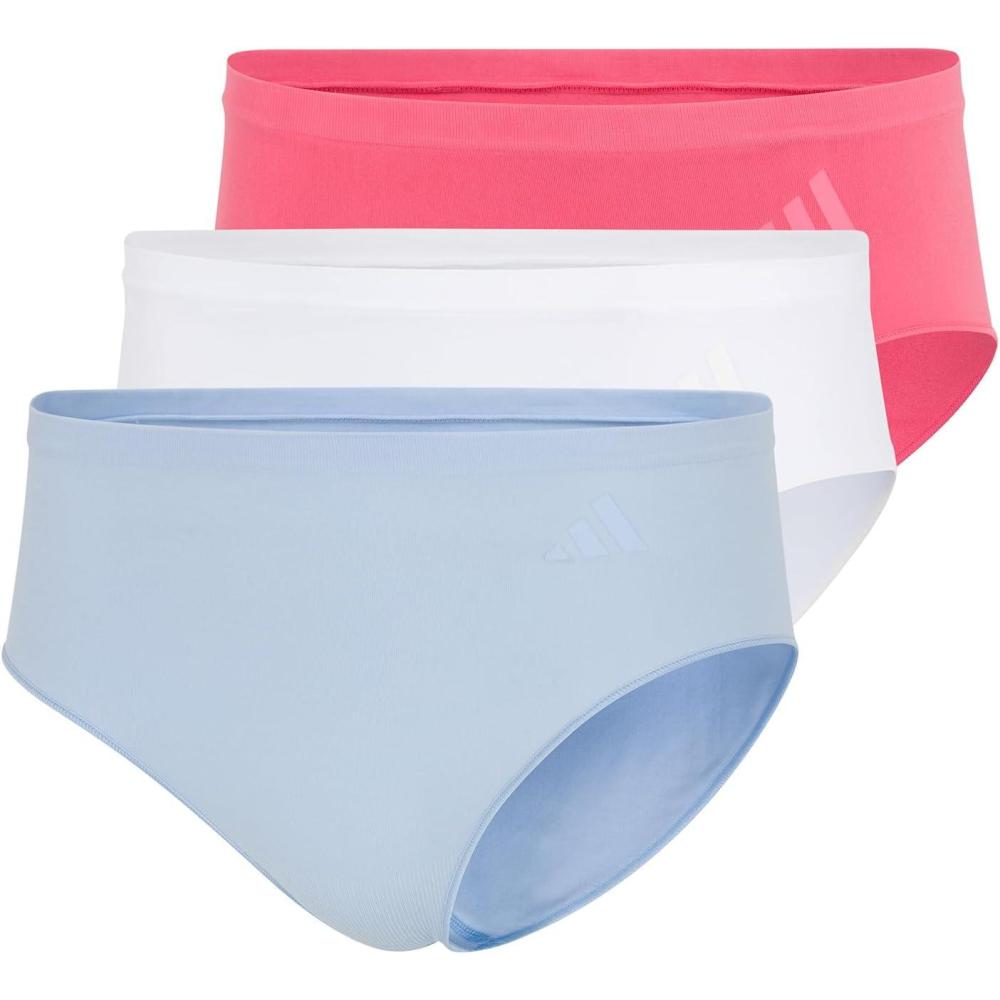 image:imageadidas Womens Active Seamless Hipster UnderwearEasy CoralWhiteGlow Blue